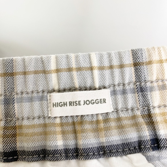 Loft Plaid Jogger Pants Sz. L Elastic Waist Pockets - Picture 5 of 10